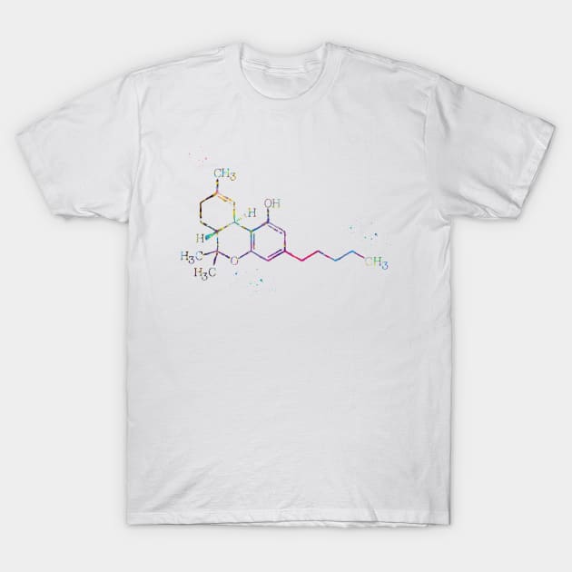 Cannabis Molecule T-Shirt by erzebeth